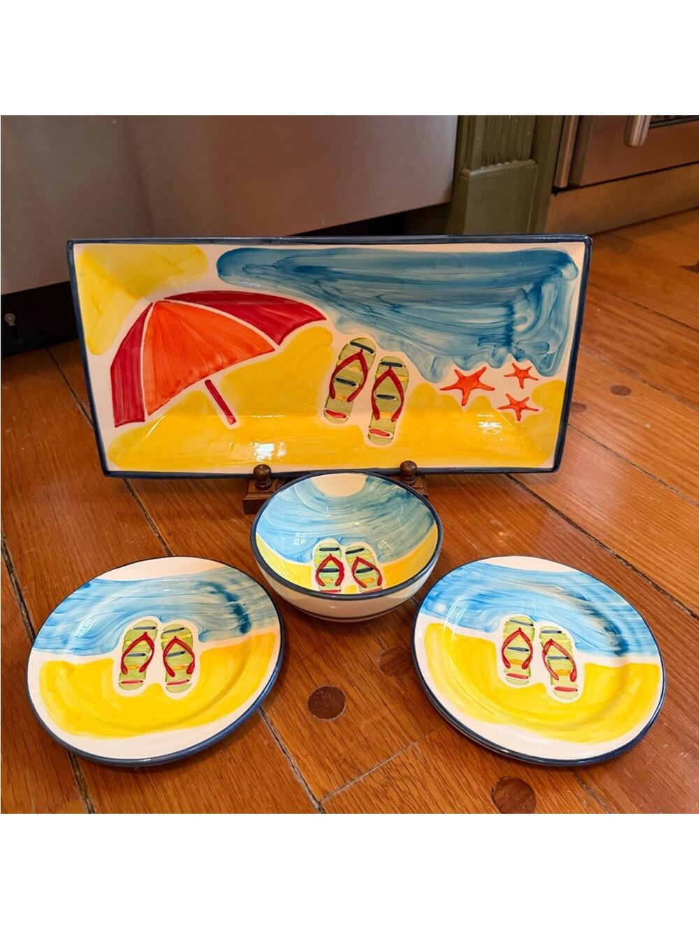 Sur La Table  Vintage Summer Ocean Beach Tray & accessories